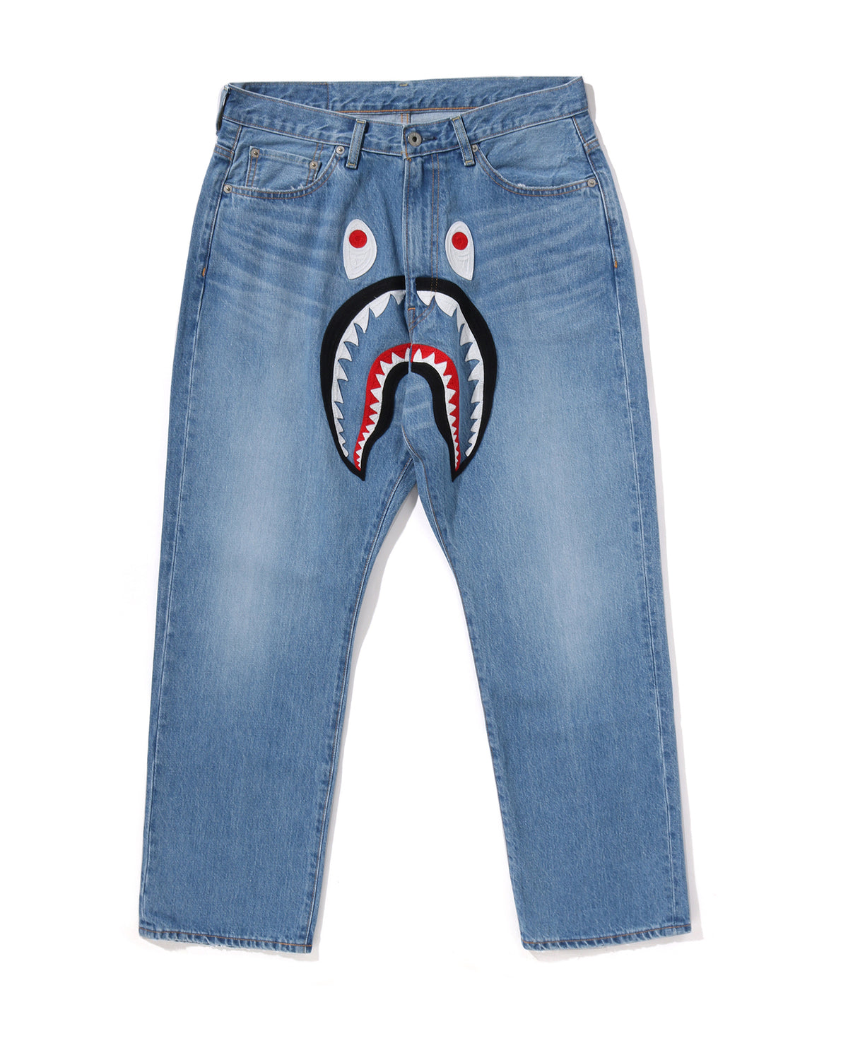 Bape Jeans Light Blue Shark Front