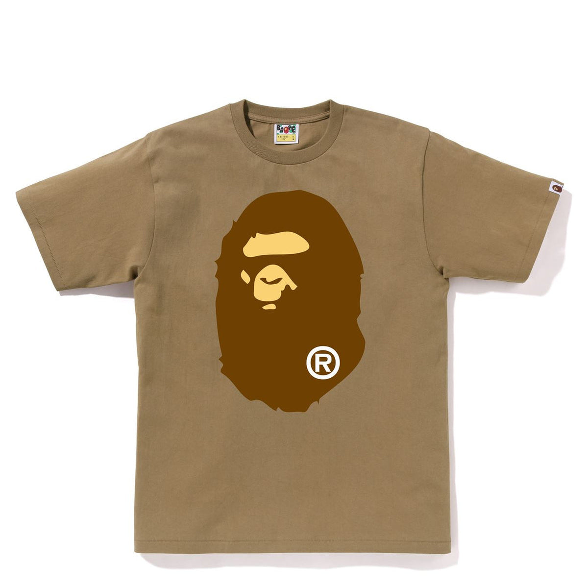 Bape T-Shirt Beige Big Ape Logo Brown