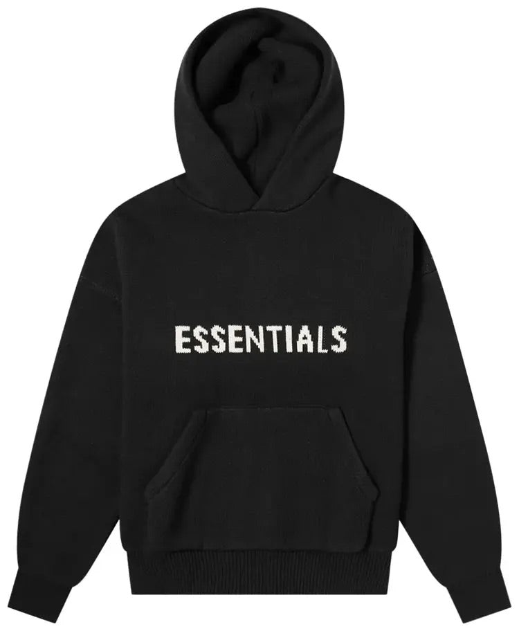 Essentials Knit Hoodie Black