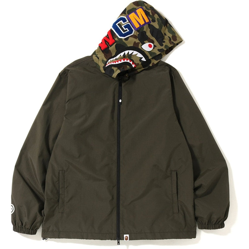 Bape Shark Zip Rain Jacket Olive