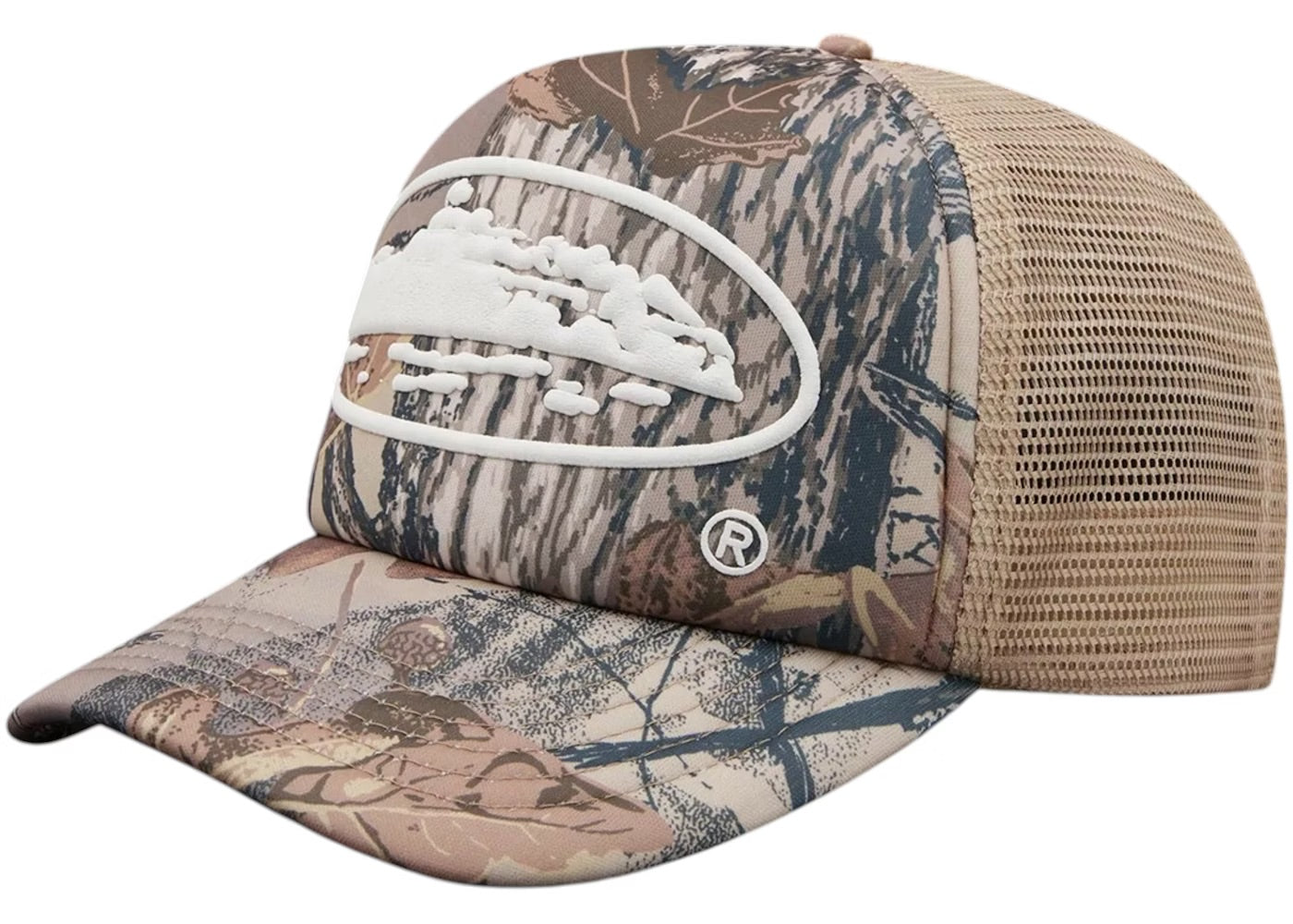 Corteiz ISLAND PUFF PRINT TRUCKER HAT Forest Camo