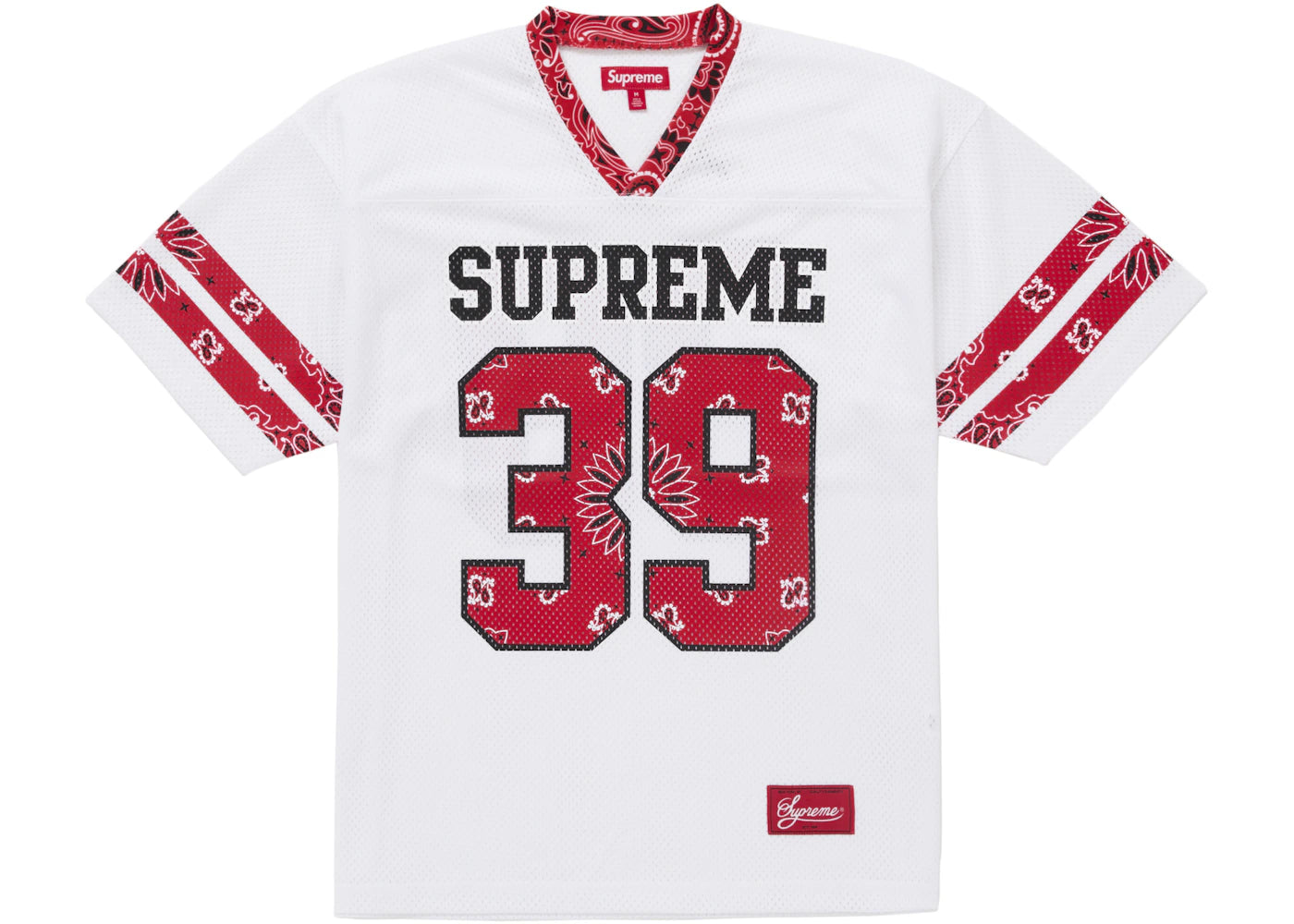 Supreme Bandana Football Jersey White/Red