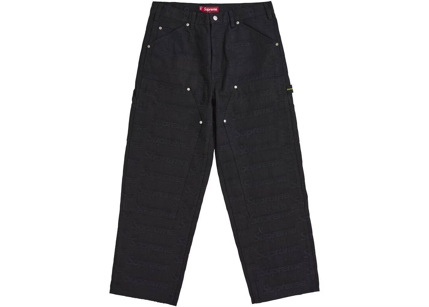 Supreme Jacquard Logos Double Knee Denim Painter Jean Black