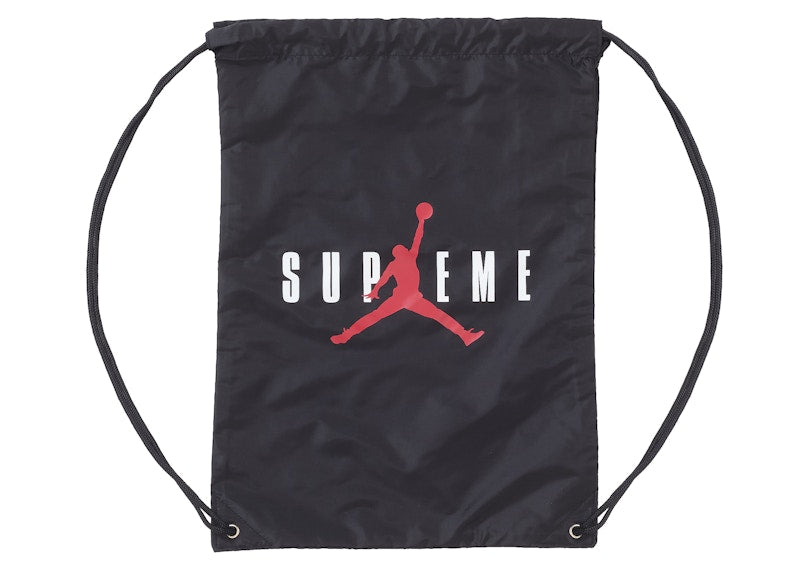 Supreme x Jordan Drawstring Bag Black