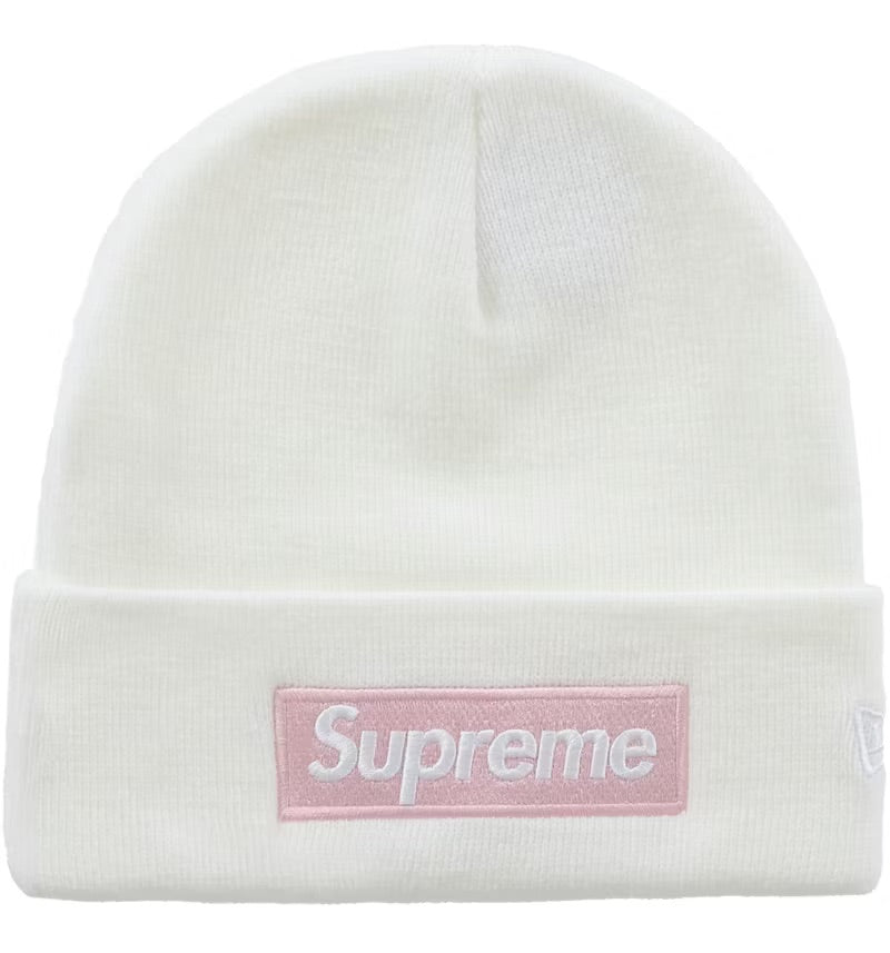 Supreme Box Logo Beanie White/Pink