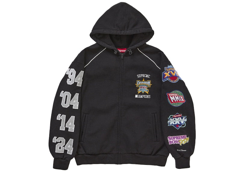 Supreme Playoffs Zip Up Hoodie Black