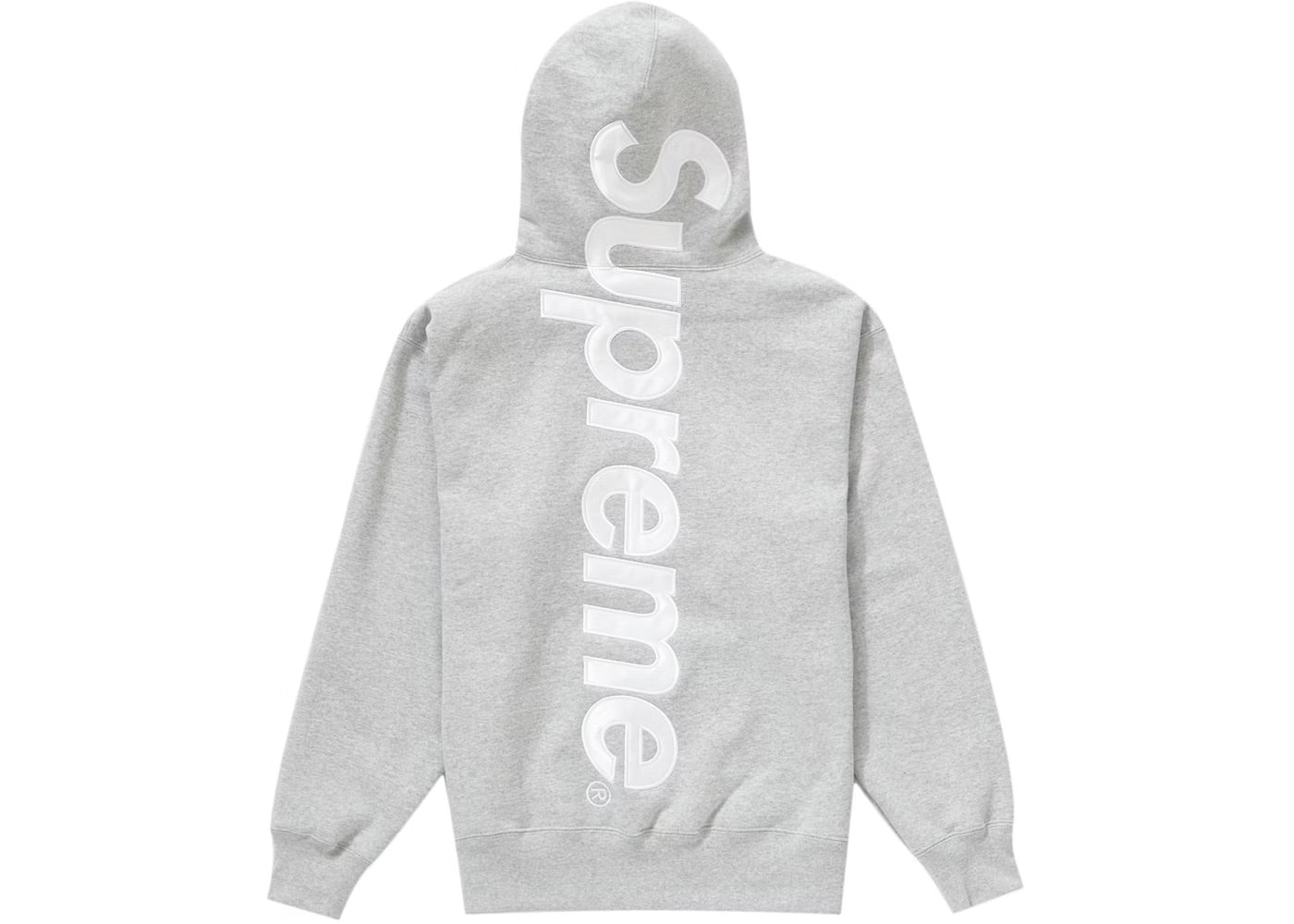 Supreme Satin Appliqué Hooded Sweatshirt Heather Grey