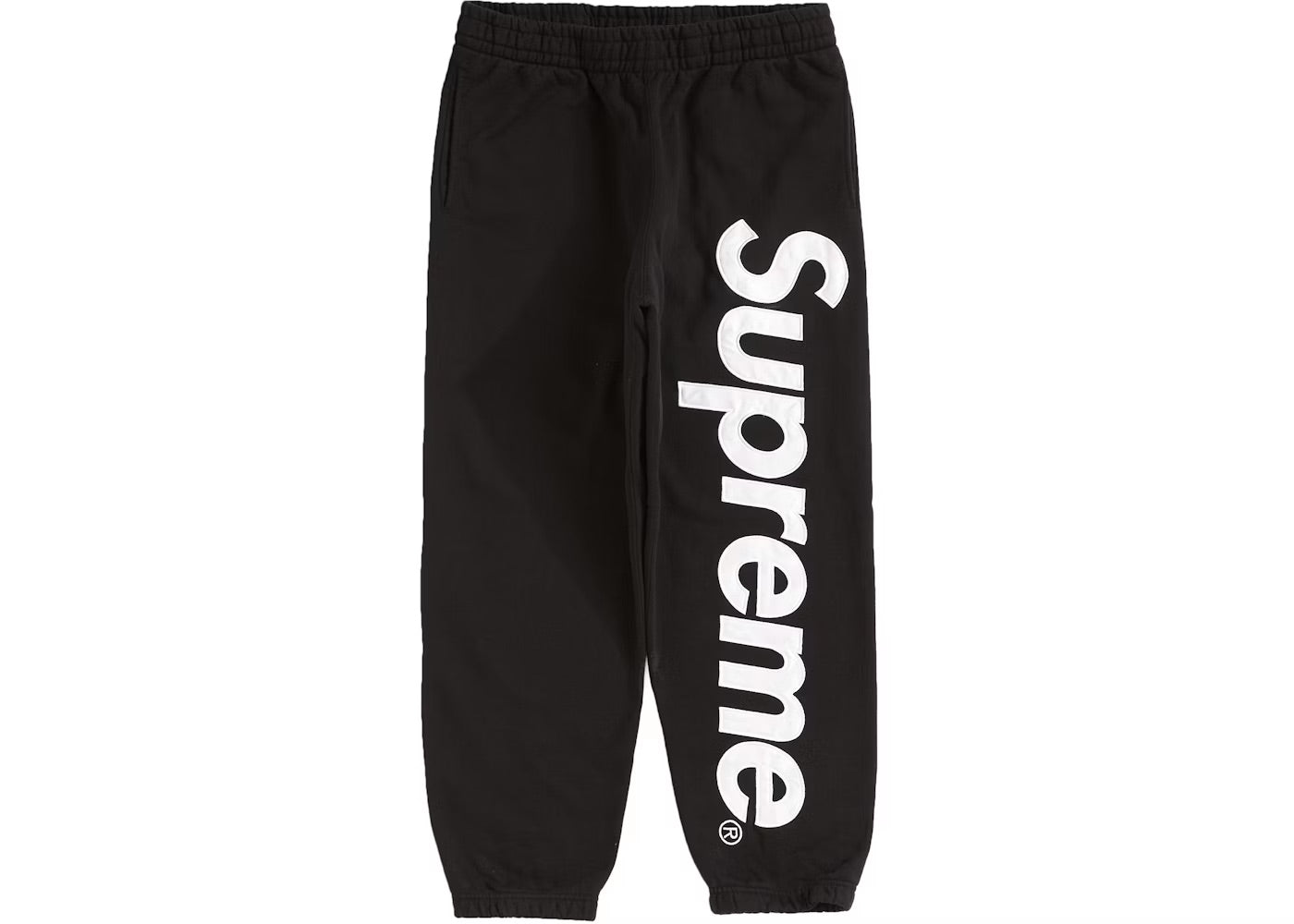 Supreme Satin Appliqué Sweatpant Black