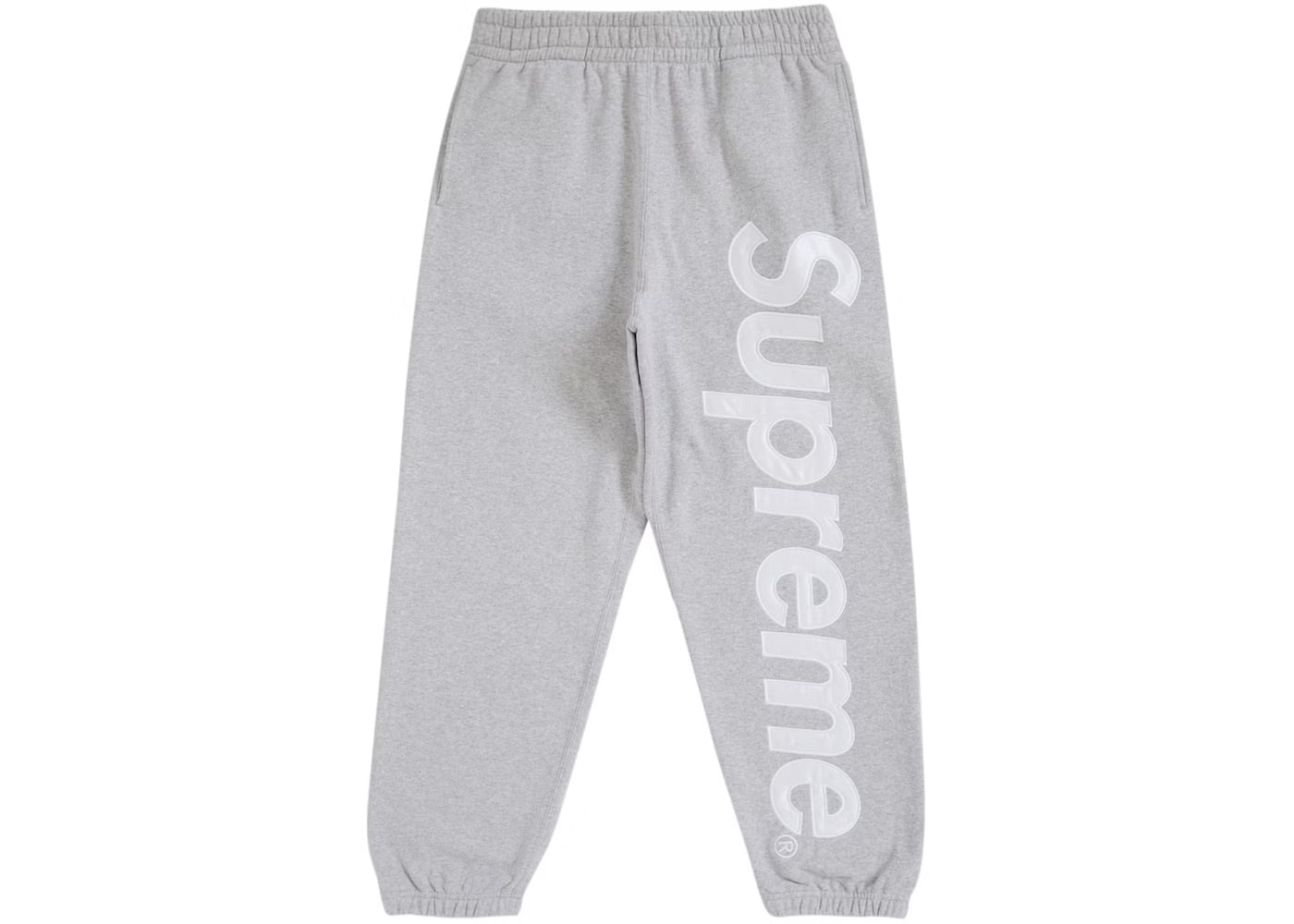 Supreme Satin Appliqué Sweatpant Heather Grey