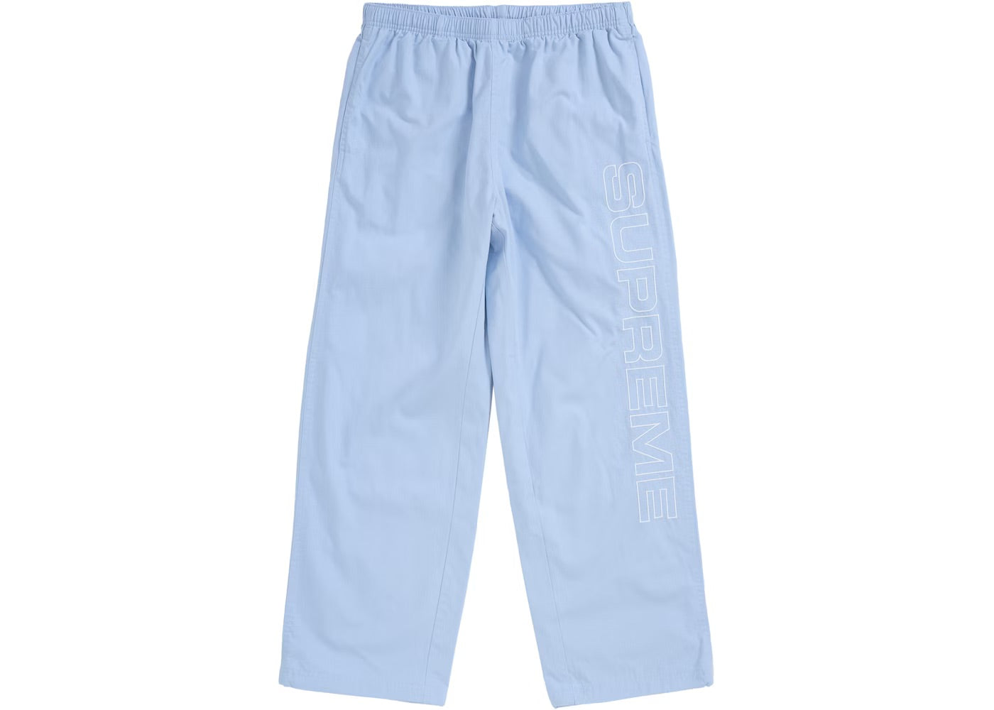 Supreme Spellout Embroidered Ripstop Track Pants Light Blue