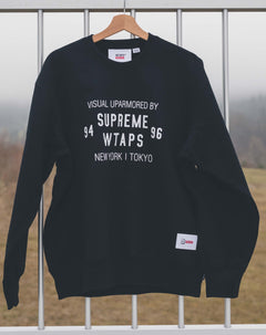 Supreme x WTAPS Crewneck Black - Sneakerlaclasse